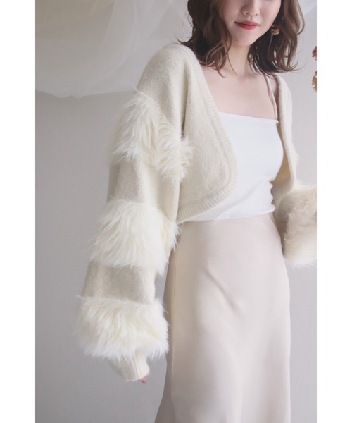 mellowneon（メロウネオン）の「ファースリーブボレロニットカーディガン（カーディガン/ボレロ・レディース・ホワイト・FREE）」の14枚目の写真