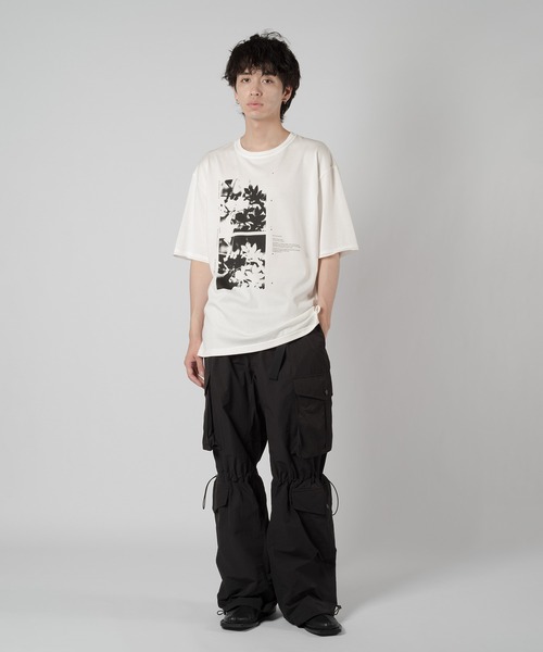 グラフィック メッシュ シャツ モノトーン スタイリッシュ A Graphpaper】 SIDOGRAS S/S Oversized Regular Collar Shirt
