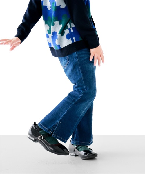 L.COPECK（エルコペック）の「ニット風デニムフレアパンツ（デニムパンツ・キッズ・ネイビー/その他・140cm/120cm/110cm/130cm/100cm）」の2枚目の写真