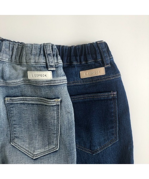 L.COPECK（エルコペック）の「ニット風デニムフレアパンツ（デニムパンツ・キッズ・ネイビー/その他・140cm/120cm/110cm/130cm/100cm）」の3枚目の写真