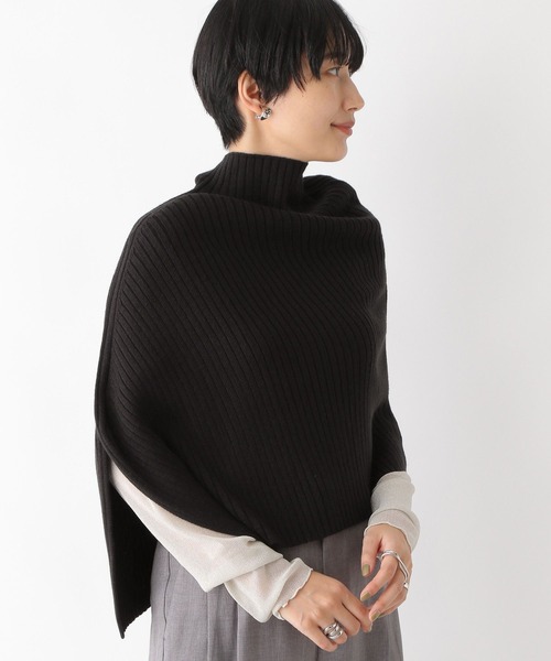 LEPSIM（レプシィム）の「7ゲージケープニットプルオーバー　961213（ニット/セーター・レディース・ブラウン/ブラック・FREE）」の5枚目の写真