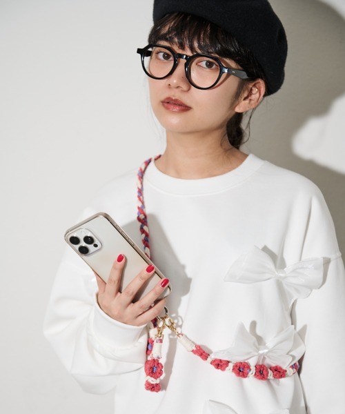 MERLOT（メルロー）の「ニットフラワースマホショルダー（スマホグッズ・レディース・ブラウン/レッド/ナチュラル・FREE）」の10枚目の写真