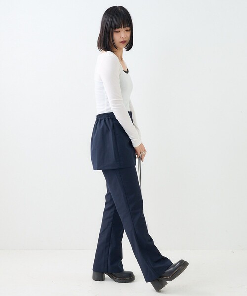 パラスパレス　巻きスカートパンツ　ネイビー PUBLUX（パブリュクス）の「PUBLUX/パブリュクス マルチウェイ
