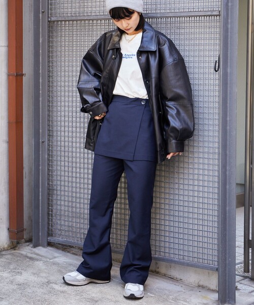 パラスパレス　巻きスカートパンツ　ネイビー Pal'las Palace pal'las palace スカート・3△パラスパレス