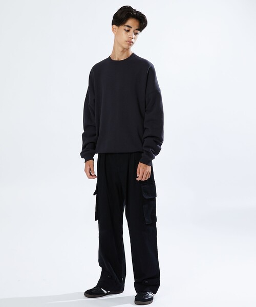 FREAK'S STORE（フリークスストア）の「限定展開 ワイドシルエット ショートレングス クルーネックスウェット（スウェット・メンズ・アッシュグレー/イエロー/スミクロ・SMALL/MEDIUM/LARGE）」の5枚目の写真