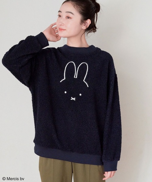 Miffy( ミッフィー)の「【miffiy/ミッフィー】ミッフィーブークレもこもこプルオーバー▲終了▲(ニット/セーター・レディース・オフホワイト/モカ/ネイビー/杢グレー・M/LL/3L/L)」の4枚目の写真