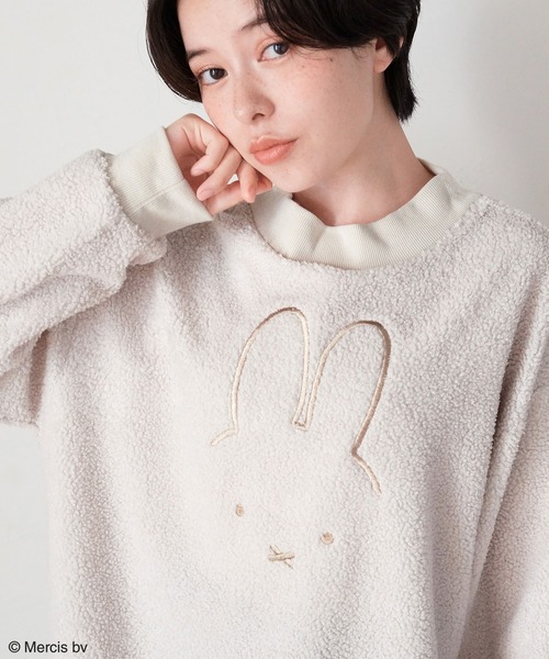 Miffy( ミッフィー)の「【miffiy/ミッフィー】ミッフィーブークレもこもこプルオーバー▲終了▲(ニット/セーター・レディース・オフホワイト/モカ/ネイビー/杢グレー・M/LL/3L/L)」の18枚目の写真