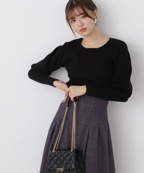 PROPORTION BODY DRESSING（プロポーションボディドレッシング）の「パフショルダーニット / 1214170009（ニット/セーター・レディース・ブラック/ブルー/ベージュ・FREE）」の5枚目の写真