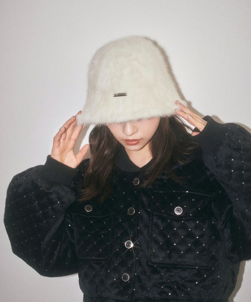 ANDGEEBEE（アンジービー）の「シャギーバケットハット（ハット・レディース・ブラック/ホワイト・FREE）」の3枚目の写真