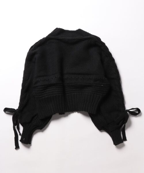 sevens（セブンズ）の「【sevens】編み込みサイドリボンカーディガン