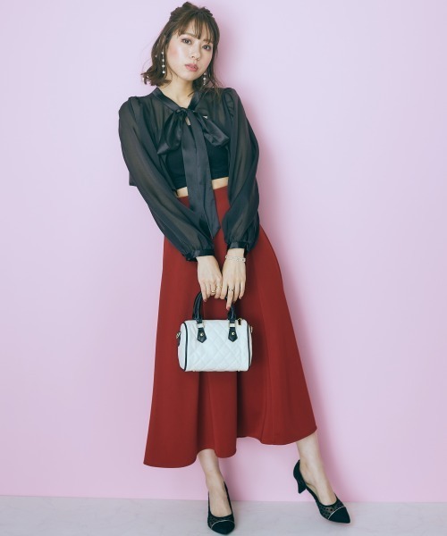 marun（マルン）の「＜大きいサイズ＞  チューブトップ　marun（キャミソール・レディース・オフホワイト/ブラック・3L/L/4L/5L/LL）」の4枚目の写真