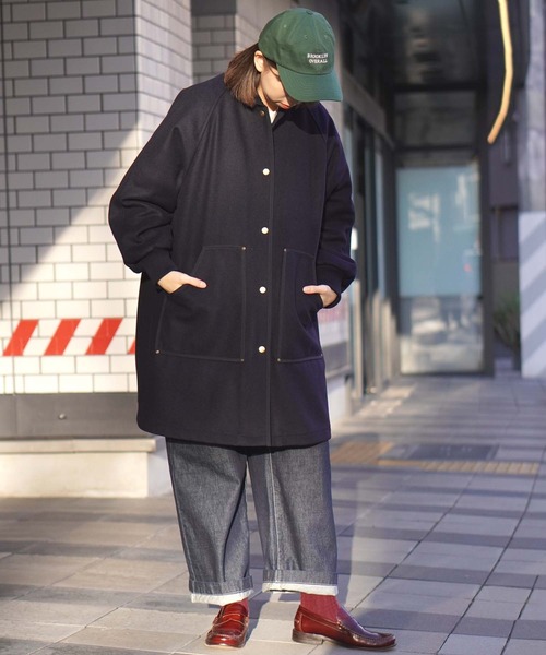 BROOKLYN OVERALL（ブルックリンオーバーオール）の「ロングスタジャン（スタジャン・レディース・ブラウン/ネイビー・FREE）」の18枚目の写真