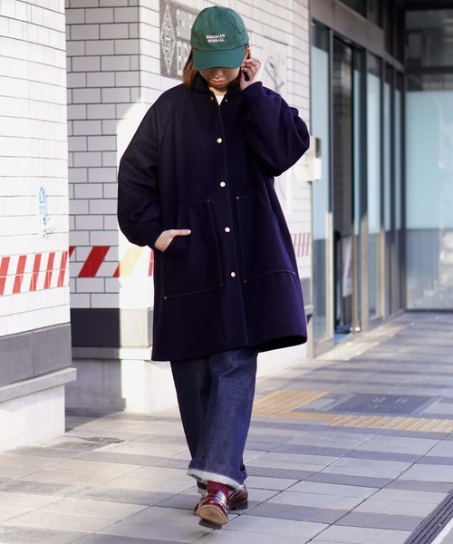 BROOKLYN OVERALL（ブルックリンオーバーオール）の「ロングスタジャン（スタジャン・レディース・ブラウン/ネイビー・FREE）」の17枚目の写真