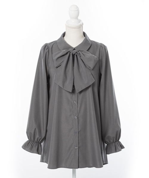 DearMyLoveRose(ディアマイラブローズ)の「ボウタイチュニックシャツワンピース #シワになりにくい(ワンピース・レディース・チャコール/チェック/ホワイト・LARGE/XX-LARGE/X-LARGE/MEDIUM)」の22枚目の写真