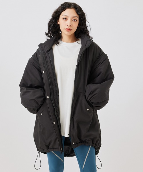 NERGY（ナージー）の「袖取り外しスタンドカラーモンスターコート（ダウンジャケット/コート・レディース・ブラック/グリーン/ホワイト・M）」の2枚目の写真