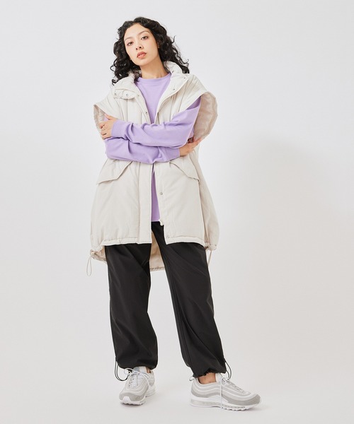 NERGY（ナージー）の「袖取り外しスタンドカラーモンスターコート（ダウンジャケット/コート・レディース・ブラック/グリーン/ホワイト・M）」の7枚目の写真