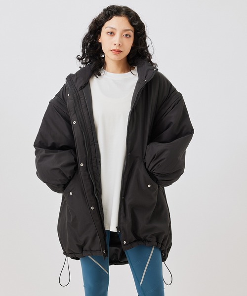 NERGY（ナージー）の「袖取り外しスタンドカラーモンスターコート（ダウンジャケット/コート・レディース・ブラック/グリーン/ホワイト・M）」の10枚目の写真