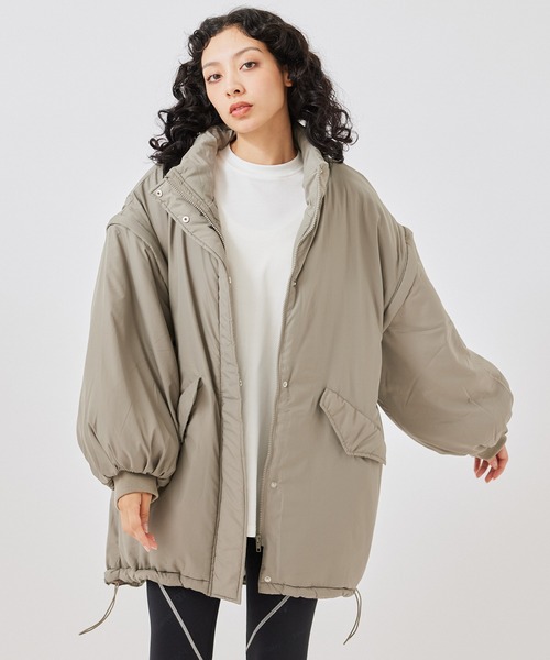 NERGY（ナージー）の「袖取り外しスタンドカラーモンスターコート（ダウンジャケット/コート・レディース・ブラック/グリーン/ホワイト・M）」の11枚目の写真