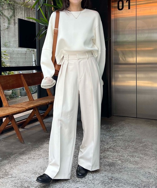 CAPRICIEUX LE'MAGE（カプリシューレマージュ）の「レイヤード風ダンボールプルオーバー（スウェット・レディース・ブラック/グレー/ホワイト・FREE）」の10枚目の写真