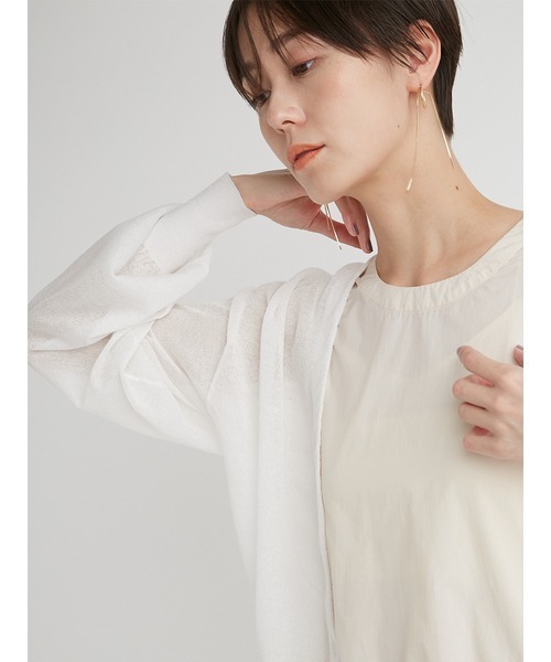 emmi（エミ）の「【emmi atelier】ラメシアーカーディガン（カーディガン/ボレロ・レディース・ブラック/ホワイト/オレンジ・FREE）」の8枚目の写真