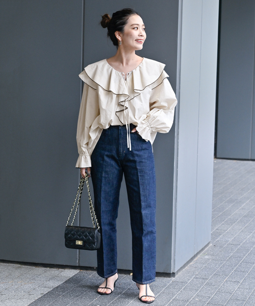 ラッフルカラーブラウス（シャツ/ブラウス）｜B.C STOCK（ベー