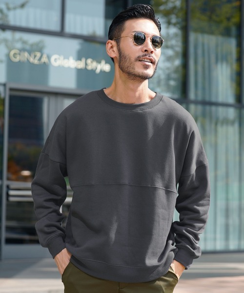 jiggys shop(ジギーズショップ)の「裏起毛ドルマンスウェットトレーナー(スウェット・メンズ・チャコール/オフホワイト/ブラック・MEDIUM/X-LARGE/LARGE)」の3枚目の写真