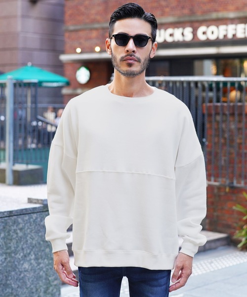jiggys shop(ジギーズショップ)の「裏起毛ドルマンスウェットトレーナー(スウェット・メンズ・チャコール/オフホワイト/ブラック・MEDIUM/X-LARGE/LARGE)」の6枚目の写真