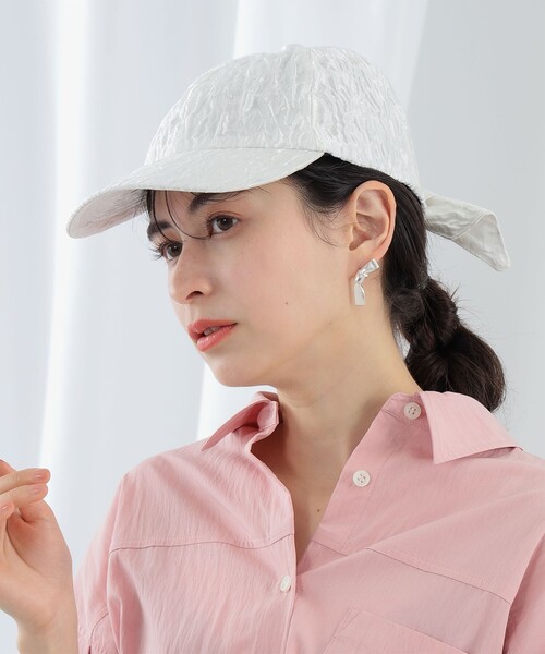 Ray BEAMS（レイビームス）の「Casselini × Ray BEAMS / 別注 リボン キャップ（キャップ・レディース・ブラック/ホワイト・ONE SIZE）」の3枚目の写真