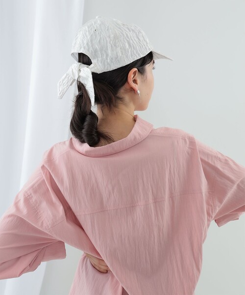 Ray BEAMS（レイビームス）の「Casselini × Ray BEAMS / 別注 リボン キャップ（キャップ・レディース・ブラック/ホワイト・ONE SIZE）」の4枚目の写真