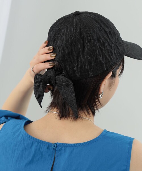 Ray BEAMS（レイビームス）の「Casselini × Ray BEAMS / 別注 リボン キャップ（キャップ・レディース・ブラック/ホワイト・ONE SIZE）」の5枚目の写真