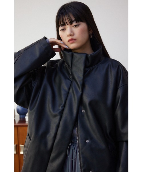 セール】フェイクレザーミドルコート（ブルゾン）｜AZUL BY MOUSSY