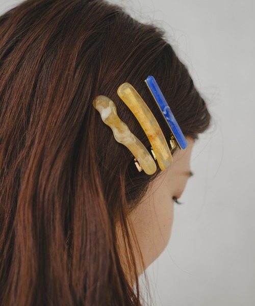 BIRTHDAY BAR（バースデイバー）の「ニュアンスヘアクリップセット カラー（バレッタ/ヘアクリップ・レディース・ブルー/グレー・フリー）」の7枚目の写真