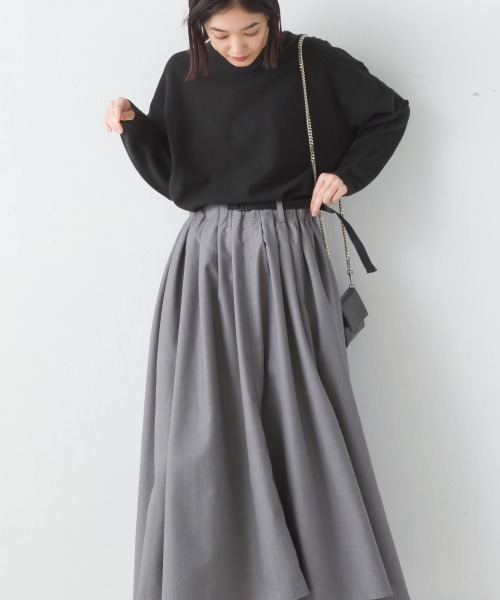 OMNES（オムネス）の「リップルダブルフェイス裾ラウンド長袖Tシャツ（Tシャツ/カットソー・レディース・ブラック/ベージュ/ホワイト/ネイビー・LARGE/MEDIUM）」の14枚目の写真