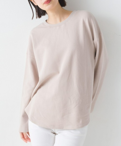 OMNES（オムネス）の「リップルダブルフェイス裾ラウンド長袖Tシャツ（Tシャツ/カットソー・レディース・ブラック/ベージュ/ホワイト/ネイビー・LARGE/MEDIUM）」の15枚目の写真