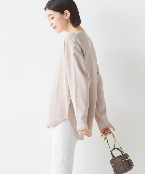 OMNES（オムネス）の「リップルダブルフェイス裾ラウンド長袖Tシャツ（Tシャツ/カットソー・レディース・ブラック/ベージュ/ホワイト/ネイビー・LARGE/MEDIUM）」の16枚目の写真