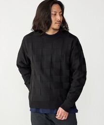 SHIPS: 〈手洗い可能〉Amossa(R) シャンティ ブロック リンクス編み 長袖 ニット