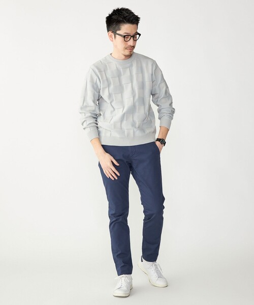 SHIPS(シップス)の「SHIPS: 〈手洗い可能〉Amossa(R) シャンティ ブロック リンクス編み 長袖 ニット(ニット/セーター・メンズ・ブラック/ライトグレー/ネイビー・MEDIUM/X-LARGE/LARGE/SMALL)」の15枚目の写真