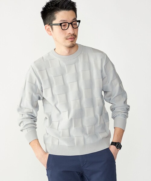 SHIPS(シップス)の「SHIPS: 〈手洗い可能〉Amossa(R) シャンティ ブロック リンクス編み 長袖 ニット(ニット/セーター・メンズ・ブラック/ライトグレー/ネイビー・MEDIUM/X-LARGE/LARGE/SMALL)」の16枚目の写真