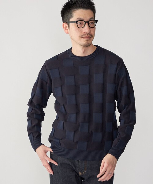 SHIPS(シップス)の「SHIPS: 〈手洗い可能〉Amossa(R) シャンティ ブロック リンクス編み 長袖 ニット(ニット/セーター・メンズ・ブラック/ライトグレー/ネイビー・MEDIUM/X-LARGE/LARGE/SMALL)」の18枚目の写真