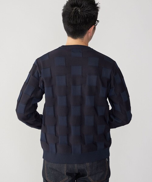 SHIPS(シップス)の「SHIPS: 〈手洗い可能〉Amossa(R) シャンティ ブロック リンクス編み 長袖 ニット(ニット/セーター・メンズ・ブラック/ライトグレー/ネイビー・MEDIUM/X-LARGE/LARGE/SMALL)」の6枚目の写真