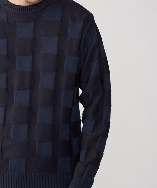 SHIPS(シップス)の「SHIPS: 〈手洗い可能〉Amossa(R) シャンティ ブロック リンクス編み 長袖 ニット(ニット/セーター・メンズ・ブラック/ライトグレー/ネイビー・MEDIUM/X-LARGE/LARGE/SMALL)」の10枚目の写真