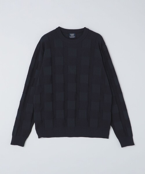 SHIPS(シップス)の「SHIPS: 〈手洗い可能〉Amossa(R) シャンティ ブロック リンクス編み 長袖 ニット(ニット/セーター・メンズ・ブラック/ライトグレー/ネイビー・MEDIUM/X-LARGE/LARGE/SMALL)」の14枚目の写真