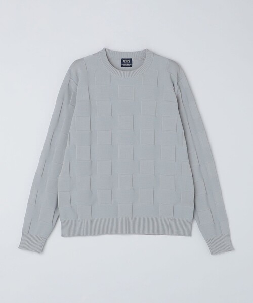 SHIPS(シップス)の「SHIPS: 〈手洗い可能〉Amossa(R) シャンティ ブロック リンクス編み 長袖 ニット(ニット/セーター・メンズ・ブラック/ライトグレー/ネイビー・MEDIUM/X-LARGE/LARGE/SMALL)」の8枚目の写真