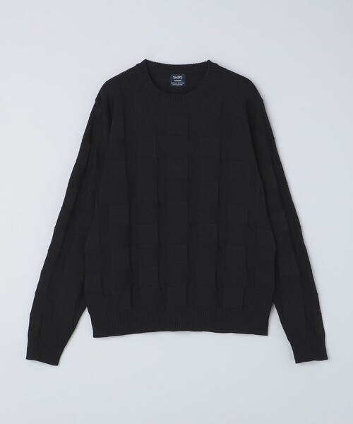 SHIPS(シップス)の「SHIPS: 〈手洗い可能〉Amossa(R) シャンティ ブロック リンクス編み 長袖 ニット(ニット/セーター・メンズ・ブラック/ライトグレー/ネイビー・MEDIUM/X-LARGE/LARGE/SMALL)」の11枚目の写真