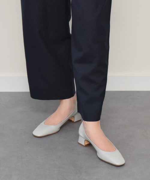 【FABIO RUSCONI】スクエアトウフレアヒールパンプス(F41108)（パンプス）｜Fabio Rusconi（ファビオルスコーニ）