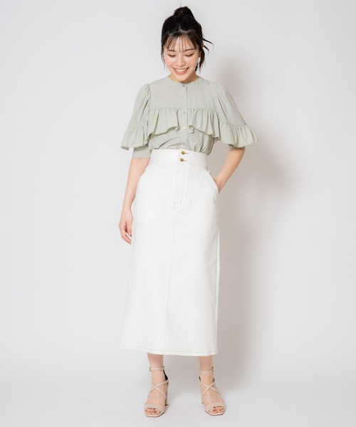 NOELA（ノエラ）の「デニムタイトスカート（デニムスカート・レディース・オフホワイト/ダークインディゴブルー/インディゴブルー・S/M）」の19枚目の写真