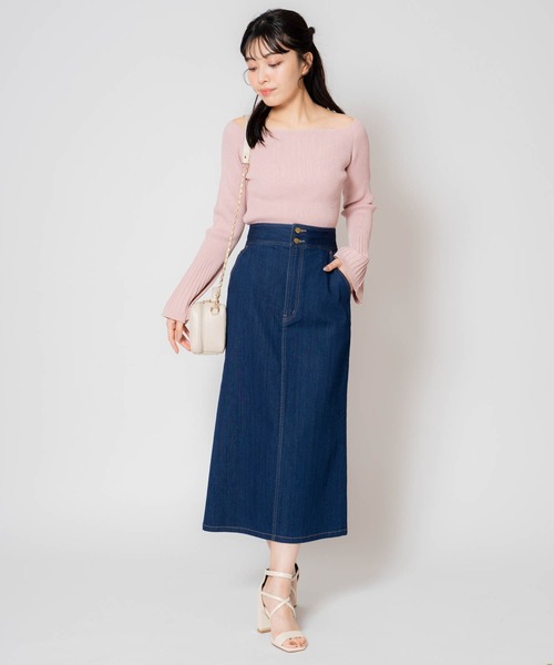 NOELA（ノエラ）の「デニムタイトスカート（デニムスカート・レディース・オフホワイト/ダークインディゴブルー/インディゴブルー・S/M）」の18枚目の写真