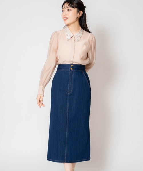 NOELA（ノエラ）の「デニムタイトスカート（デニムスカート・レディース・オフホワイト/ダークインディゴブルー/インディゴブルー・S/M）」の20枚目の写真