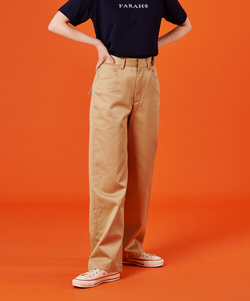 【新品】FARAH | ワイドストレートチノ WOMEN　レディース FARAH（ファーラー）の「FARAH | ワイドストレートチノ WOMEN