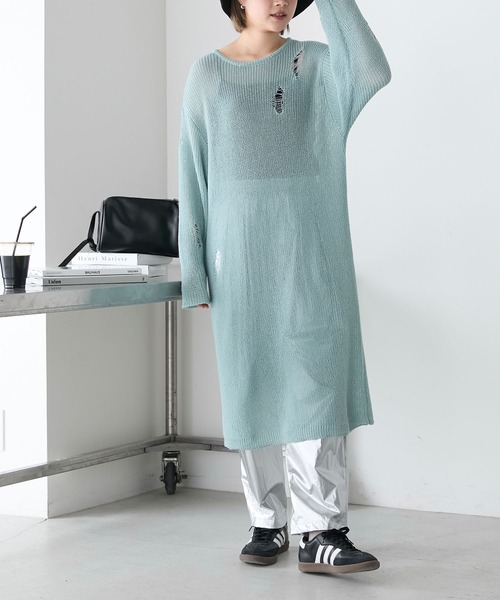 ニット　ワンピース メッシュレイヤードニットワンピース｜WOMEN｜250HSM73-160C